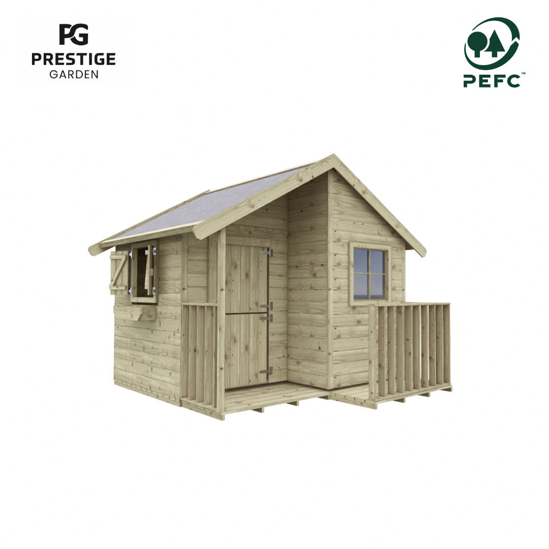 Houten speelhuis gemaakt van geïmpregneerd grenen hout