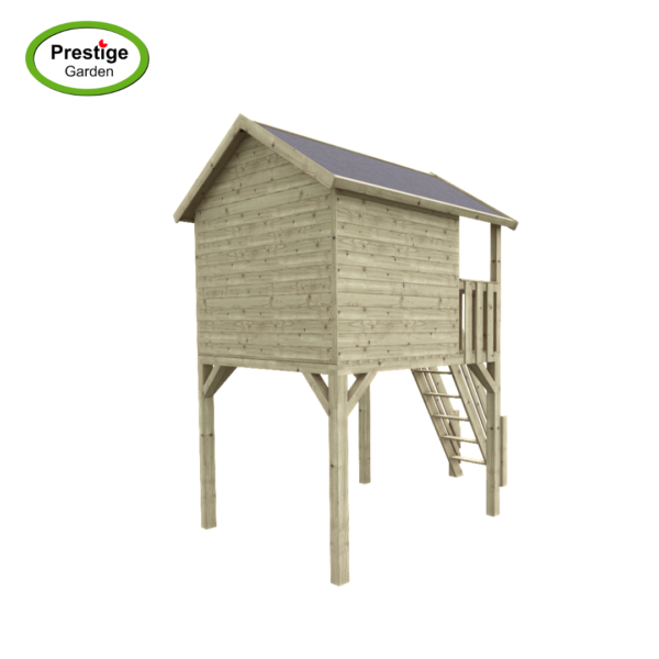 Maisonnette en bois Big House Tom avec balançoire double et toboggan – Prestige Garden – Image 5