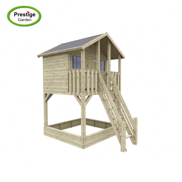 Maisonnette en bois Big House Tom avec bac à sable et balançoire simple – Prestige Garden (kopie) – Image 5