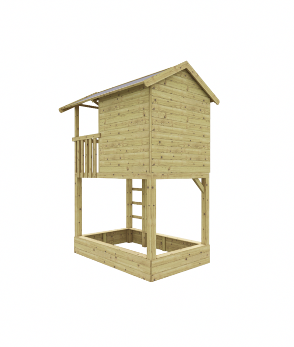 Maisonnette en bois Treehut avec bac à sable et toboggan – Prestige Garden – Image 4