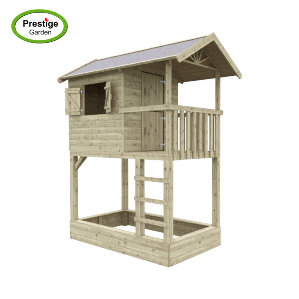 Cabane en bois avec bac à sable - Prestige Garden – Image 2