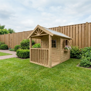 Leuk houten speelhuisje voor in de tuin 