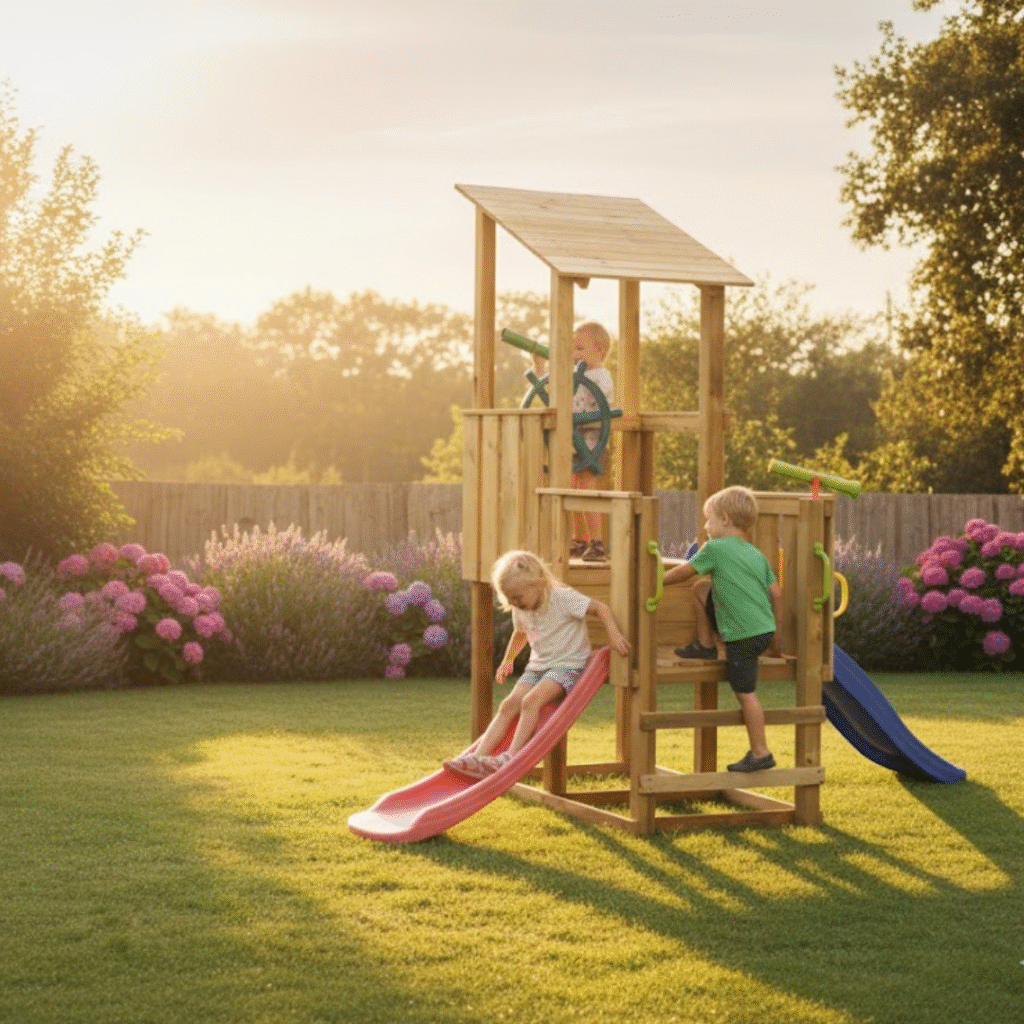 speeltoren piraat van hout voor kinderen buitenspelen