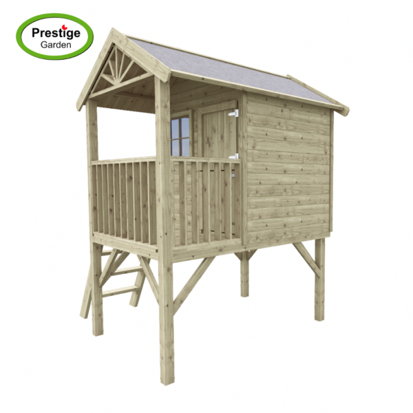 Maisonnette en bois Funny XL avec balançoire double – Prestige Garden – Image 3