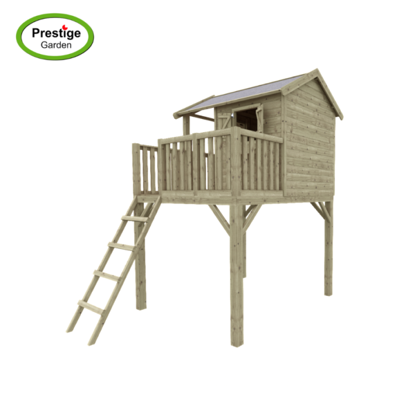 Maisonnette en bois Funny XXL avec balançoire double – Prestige Garden – Image 4