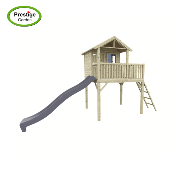 Maisonnette en bois Funny XXL avec toboggan - Prestige Garden