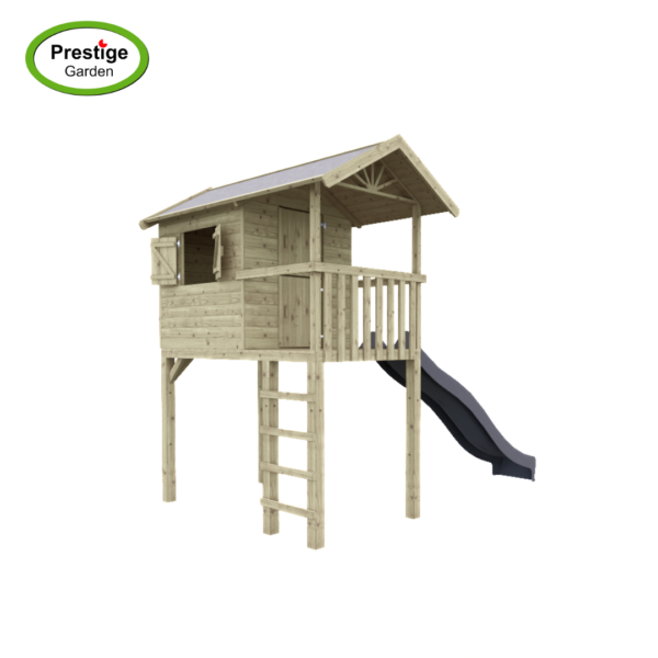 Maisonnette en bois Treehut avec toboggan – Prestige Garden – Image 3