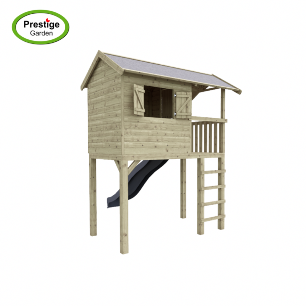 Maisonnette en bois Treehut avec toboggan – Prestige Garden – Image 4