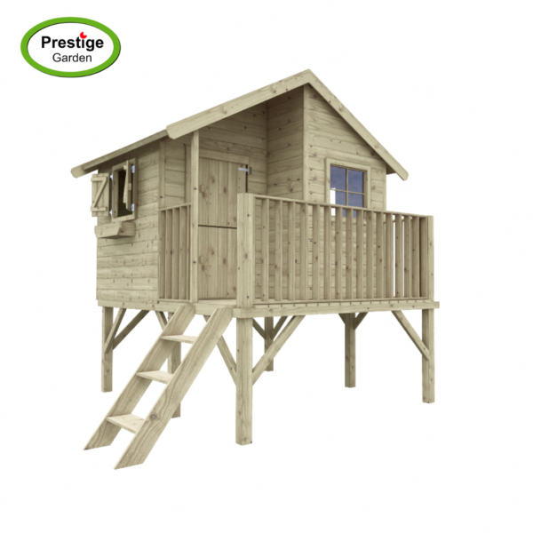 Maisonnette en bois Bruxelles avec balançoire simple – Prestige Garden – Image 3