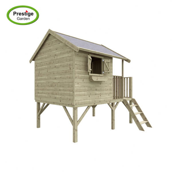 Maisonnette en bois Bruxelles avec balançoire simple – Prestige Garden – Image 6