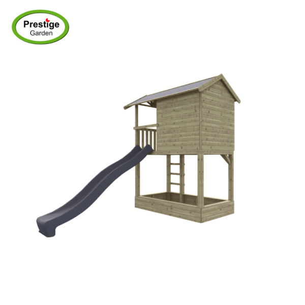 Maisonnette en bois Treehut avec bac à sable et toboggan – Prestige Garden – Image 3