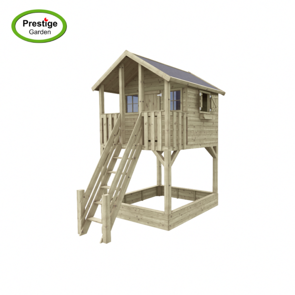 Maisonnette en bois Big House Tom avec bac à sable et balançoire simple – Prestige Garden (kopie)