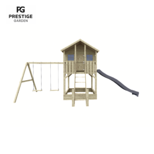 Maisonnette en bois Big House Tom avec bac à sable et balançoire simple – Prestige Garden