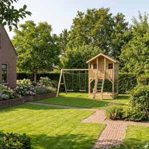 Sfeerfoto speelhuis met schommel
