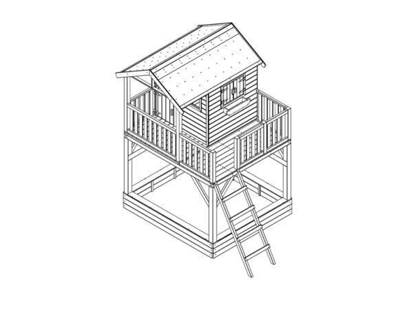 Maisonnette en bois Funny XXL avec bac à sable - Prestige Garden