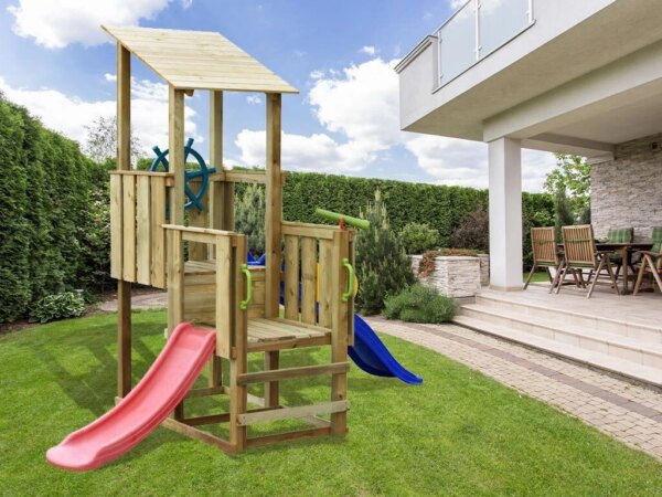 Tour de jeu en bois Pirate avec 2 toboggans – Prestige Garden – Image 5
